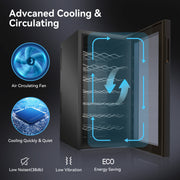 Hawsaiy 32 Bottle Wine Cooler,Digital Temperature Control Wine Refrigerator with Interior LED Light, Glass Door