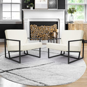 Hawsaiy Accent Chair with Metal Frame, Teddy Fleece Living Room Chairs with Foam Seat Cushions, Comfy Reading Armchair for Bedroom