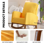 Nalupatio Rocking Chair Nursery, Reading Chair, Glider Accent Chair, Rocking Accent Chair with Wood Legs for Living Room, Bedroom Brown Coffee