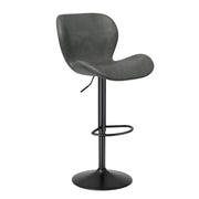 Nalupatio Swivel Bar Stools Set of 2,PU Leather Upholstered Barstools with Back & Footrest, Seat Adjustable Height 22.2-31IN Counter Height Bar Chairs for Bar Kitchen Island,Whiskey Brown