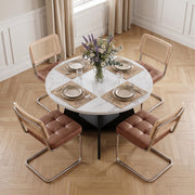 Hawsaiy 5 Piece Round Dining Table Set for 4, 47.3