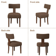 Hawsaiy Upholstered Dining Chairs Set of 2, Mid Century Modern Dining Room Chairs Kitchen Chairs Linen Fabric and Curved Backrest