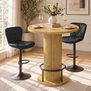 Hawsaiy Bar Table and Chairs Set for 2, 3-Piece Pub Table Set with 2 Adjustable Swivel Bar Stools, Counter Height Dining Table Set for Kitchen, Apartment, Home Bar, Small Space