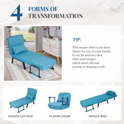 Nalupatio Versatile Convertible Armchair Sofa with Pillow - Foldable, Linen/Fabric, Steel Frame for Home & Office Use,