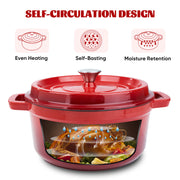 Kerilyn 6.5QT Large Round Cast Iron Enameled Oval Dutch Oven Pot - Heavy-Duty, Non-Stick, Dual Handle, Bread Baking, Cooking, and Serving - Durable, Easy to Clean, Heat Retention, Versatile Cookware,Home Kitchen Essentials, Durable Kitchen Utensils