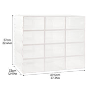 Hawsaiy 12 Pieces Transparent Acrylic Patchwork Shoe Box, Easy Installation, Stackable Ventilated Shoe Cabinet, Suitable for Shoe Storage, Sturdy and Durable