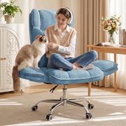 Hawsaiy Big and Tall Office Chair, Flip Armrests with Side Pockets, Comfy Criss Cross Office Chair with Extra-Wide Plush Seat, 150° Reclining Executive Office Chair, Chenille Upholstery