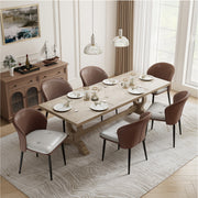 Hawsaiy Faux Leather Dining Chairs Set of 2/4/6, Modern Curved Back Upholstered Kitchen Side Chairs with Metal Legs
