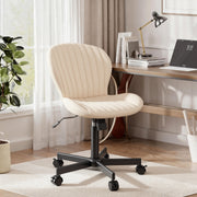 Hawsaiy Shell-Shaped Swivel Office Chair, 360° Rotating Vanity Desk Chair with Rocking Function for Home Office, Bedroom, Makeup Vanity