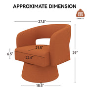 Nalupatio Swivel Barrel Accent Chair, Linen Fabric Upholstered Armchair with Wood Frame & Spring Support,Modern Comfy Lounge Sofa Chair with Round Back for Reading Living Room Bedroom,Beige