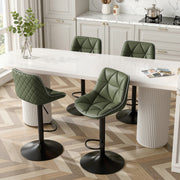 Hawsaiy Bar Stools Set of 2/4, Adjustable Swivel Counter Height Bar Stools with Back, Upholstered Modern Barstools with Diamond Stitching