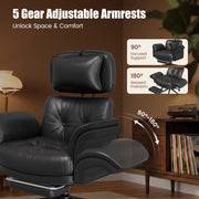 Hawsaiy Criss Cross Office Chair with Flip-Up Armrests and Headrest, 135° Reclining Executive Desk Chair with Side Pockets, Cross Legged Office Chair with Footrest & Wide Seat