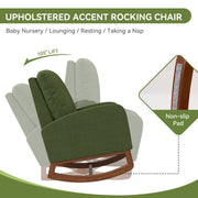 Hawsaiy Comfortable Velvet Nursery Rocking Chair with Padded Seat & High Backrest