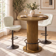 Hawsaiy Bar Table and Chairs Set for 2, 3-Piece Pub Table Set with 2 Adjustable Swivel Bar Stools, Counter Height Dining Table Set for Kitchen, Apartment, Home Bar, Small Space
