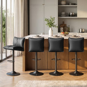 Hawsaiy Bar Stools Set of 2/3/4, Adjustable Swivel Bar Chairs with Thick Padded Seat, Faux Leather Upholstered Counter Height Bar Stools with Storage Pocket for Kitchen Island