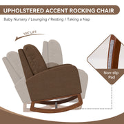 Hawsaiy Comfortable Velvet Nursery Rocking Chair with Padded Seat & High Backrest