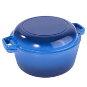 Kerilyn 2-in-1 Heavy-Duty Cast Iron Dutch Oven Pot - Kitchen & Dining Essential for Bread Baking, Cooking, Stewing - Nonstick, Oven Safe Up to 500°F, Dual Handles, Works on All Stovetops, Easy Cleaning, Durable Construction enamel cast iron Enamel