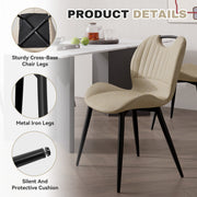 Hawsaiy Modern Faux Leather Dining Chair Set of 2/4/6 with Metal Legs, Ergonomic Design, Water-Resistant