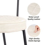 Hawsaiy Mid-Century Modern Upholstered Dining Chairs Set of 2,Armless Leather Chairs with Metal Legs for Kitchen, Bar, Café, Living Room