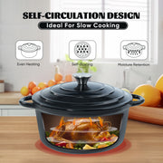 Kerilyn 6 QT Enameled Dutch Oven Pot with Lid, Cast Iron Dutch Oven with Dual Handles for Bread Baking, Cooking, Non-stick Enamel Coated Cookware