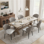 Hawsaiy Faux Leather Dining Chairs Set of 2/4/6, Modern Curved Back Upholstered Kitchen Side Chairs with Metal Legs
