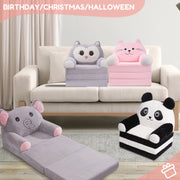 Hawsaiy Kids Sofa 2-in-1 Foldable Armchair with Liner Filler Cute Cartoon Lazy Sofa Bed for Living Room or Bedroom