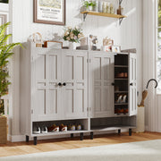 Hawsaiy Entrance Shoe Cabinet with Doors, 6-Tier Farmhouse Shoe Storage Organizer with Adjustable Shelves, Holds 18-24 Pairs, Entryway Shoe Rack Cabinet with Metal Legs