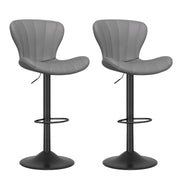 Nalupatio Modern Bar Stools Set of 2 Faux Leather Upholstered Swivel Barstools,Black