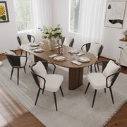 Hawsaiy Rattan Dining Chairs Set of 2, Upholstered Cane Back Kitchen Chairs with Metal Legs & Throw Pillow, Mid Century Modern Farmhouse Dining Room Chairs