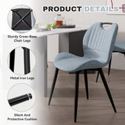 Hawsaiy Modern Faux Leather Dining Chair Set of 2/4/6 with Metal Legs, Ergonomic Design, Water-Resistant