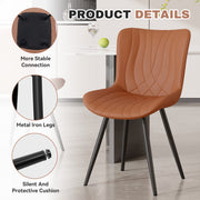 Hawsaiy Modern PU Leather Dining Chairs Set of 2/4/6 with Metal Legs for Dining Room