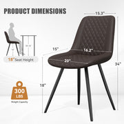 Nalupatio Dining Chairs Set of 2 Modern Upholstered Dining Table Chairs with High Back Ergonomic Leather Dining Room Chairs for Kitchen Living Room Dark Brown