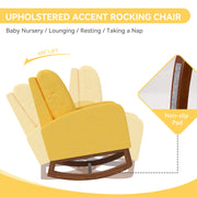 Hawsaiy Comfortable Velvet Nursery Rocking Chair with Padded Seat & High Backrest