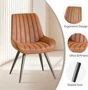 Hawsaiy Modern Upholstered Dining Chairs with Thick Cushions and Metal Legs Set of 2/4/6