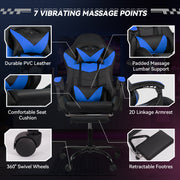Hawsaiy Gaming Chair with LED Lights and Lumbar Support, Faux Leather High Back PC Gaming Chair