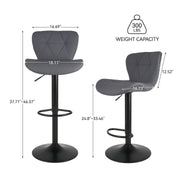Hawsaiy Modern Adjustable Faux Leather Bar Stool with Back for Kitchen Island Set of 2/4