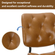 Hawsaiy Dining Chairs Set of 2, Mid Century Modern Upholstered PU Leather Kitchen Dining Room Accent Chairs with Metal Legs,Bentwood Cushion Seat for Living Room,Bedrooms