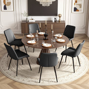 Hawsaiy PU Leather Dining Chairs Set of 2/4/6, Upholstered Kitchen Chairs with Crossed Metal Legs, Armless Side Chairs for Dining Room, Kitchen, Living Room