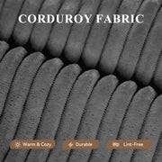 Luxanimarion Modular Sectional Sofa with L-Shape Chaise,Cloud Sectional Modern Sleeper Couch with Deep Seat,Sponge Compression Sofas No Assembly Required (Beige-Corduroy Fabric)