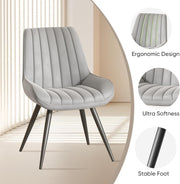Hawsaiy Modern Upholstered Dining Chairs with Thick Cushions and Metal Legs Set of 2/4/6