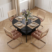 Hawsaiy 5 Piece Round Dining Table Set for 4, 47.3