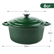 Kerilyn 6 QT Enameled Dutch Oven Pot with Lid, Cast Iron Dutch Oven with Dual Handles for Bread Baking, Cooking, Non-stick Enamel Coated Cookware