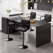 Hawsaiy PU Leather Adjustable Height Bar Stools Set of 2/4 with Footrest and Rubber Ring Base