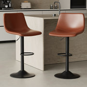 Hawsaiy Modern Swivel Bar Stools Set of 2/4, Adjustable Faux Leather Counter Height Chairs with Back for Kitchen Island