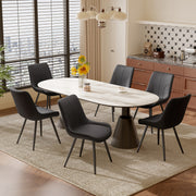 Hawsaiy Modern Faux Leather Dining Chair Set of 2/4/6 with Sturdy Metal Frame