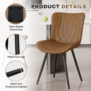 Hawsaiy Modern PU Leather Dining Chairs Set of 2/4/6 with Metal Legs for Dining Room