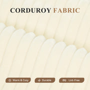 Luxanimarion Modular Sectional Sofa with L-Shape Chaise,Cloud Sectional Modern Sleeper Couch with Deep Seat,Sponge Compression Sofas No Assembly Required (Beige-Corduroy Fabric)