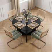 Hawsaiy 5 Piece Round Dining Table Set for 4, 47.3