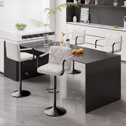 Hawsaiy PU Leather Adjustable Height Bar Stools Set of 2/4 with Footrest and Rubber Ring Base