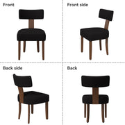 Hawsaiy Upholstered Dining Chairs Set of 2, Mid Century Modern Dining Room Chairs Kitchen Chairs Linen Fabric and Curved Backrest